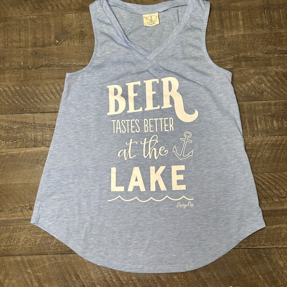 Relaxed Gray and Cream Sleeveless Tank Top